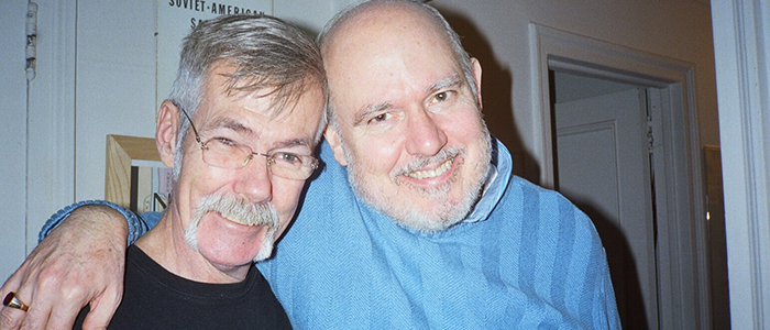 Danny Garvin (left) and Stonewall historian, David Carter (right)