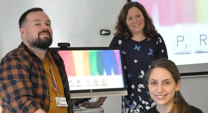 Pictured: The Northumbria University team working on the ‘Out and About’ project. (LR) Dr Antonio Portas, Frances Hamilton and Daria Onitiu.