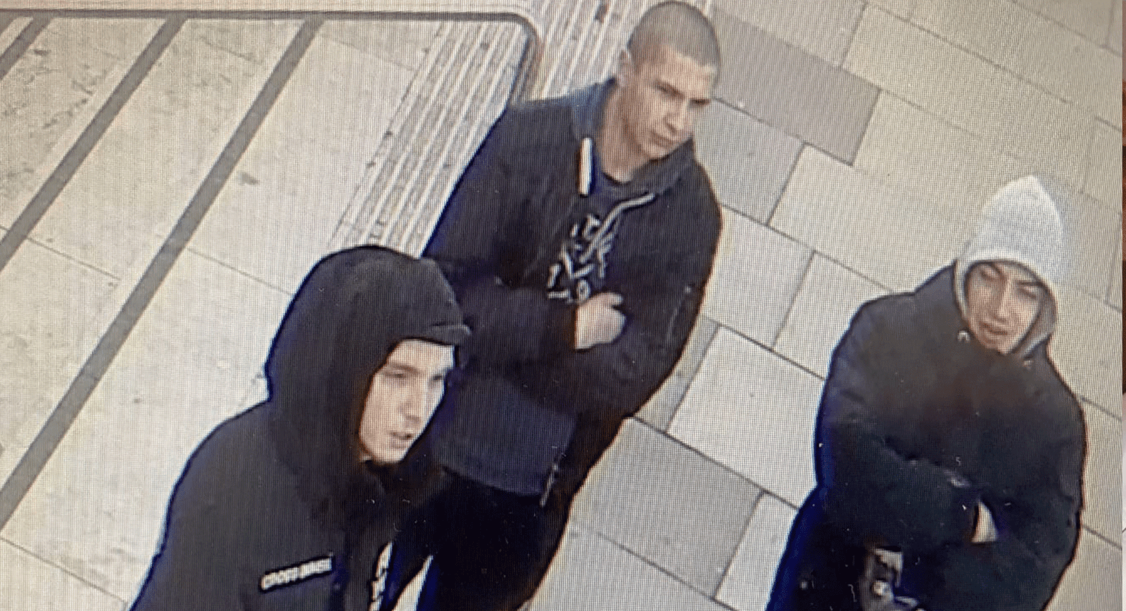 CCTV still of three suspects sought re: Southbank assault